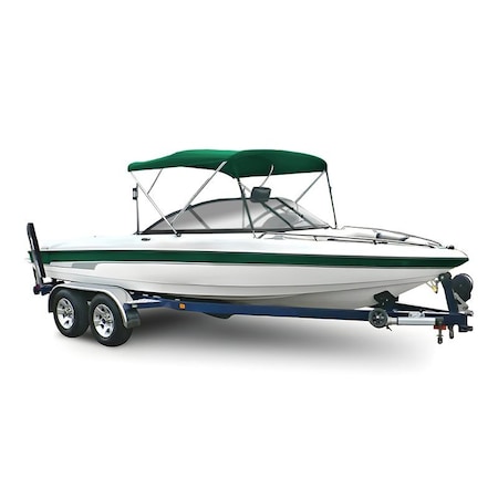 Eevelle 3 Bow Bimini Boat Top with Hardware 72in LONG, 46in HIGH, Fits 79in-84in - Green SSE-463B84-FGR